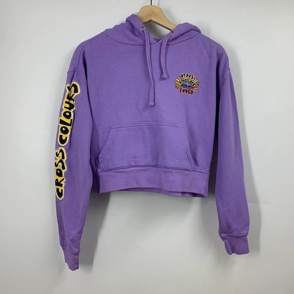 Cross Colours Women's Black Lives Are Loved Pullover Long Sleeve Hoodie SZ M NWT - Picture 1 of 12